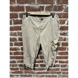Lauren Ralph Lauren Womens Khaki Capri Cargo Pants Size 12 Petite